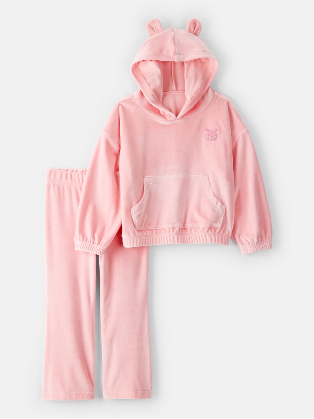 Carter’s Cozy Pink Hooded Kids Lounge Set with Bear Ears